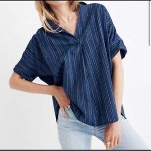 Madewell Courier Striped Button Back Shirt